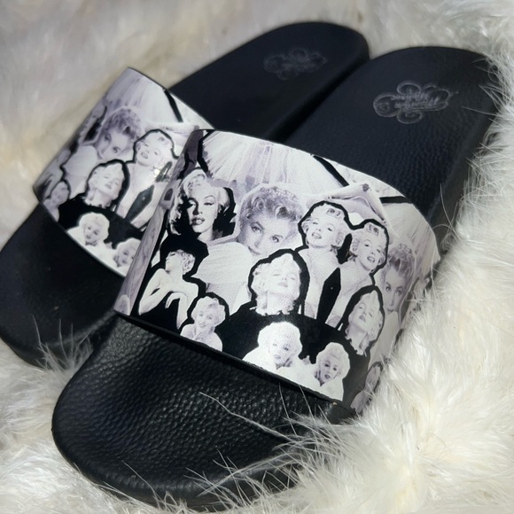 Y2K Marylin Monroe Slides Sandals Flip Flops Slip on Slippers Vintage Hollywood - Picture 2 of 6